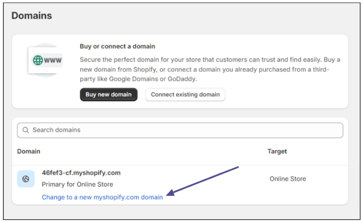 Change The ‘myshopify com’ URL