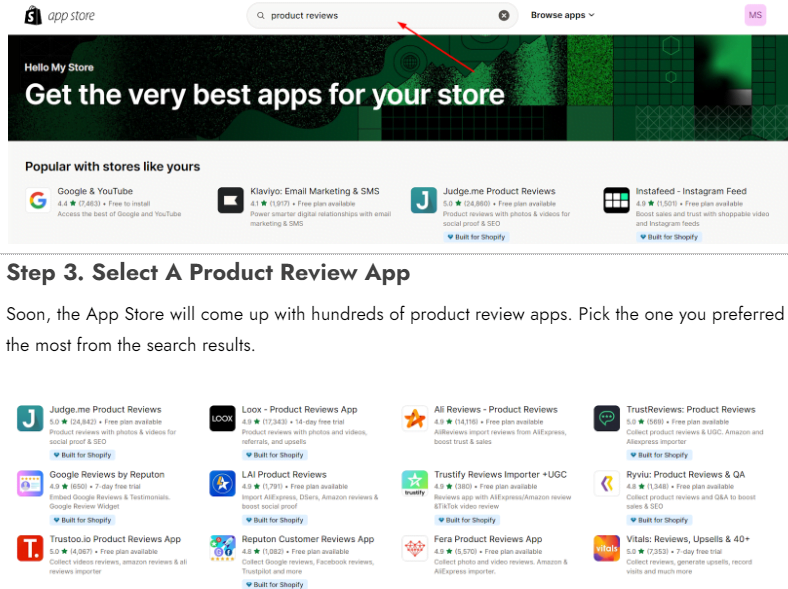 Search For “Product Reviews” 