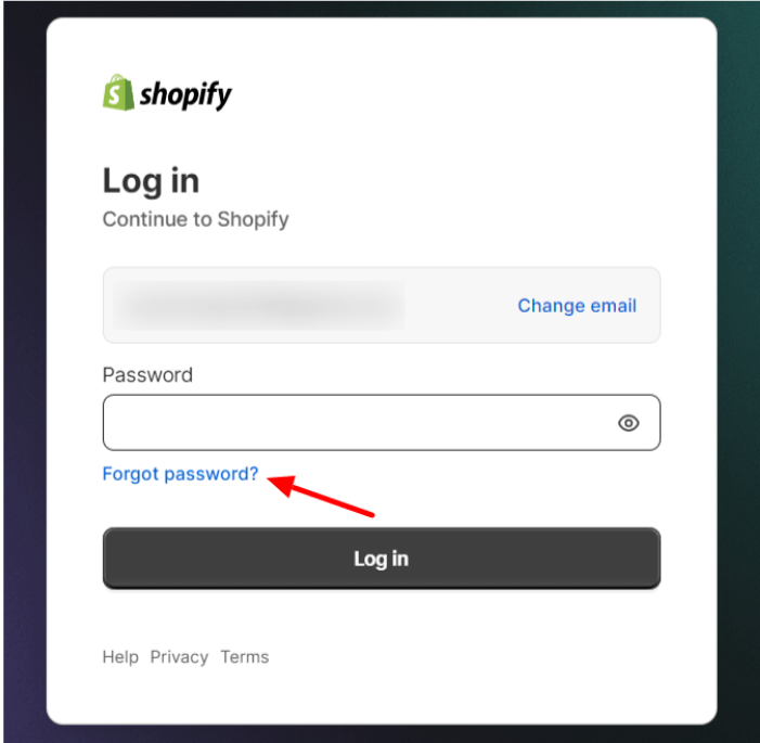 Click the Forgot Password Link