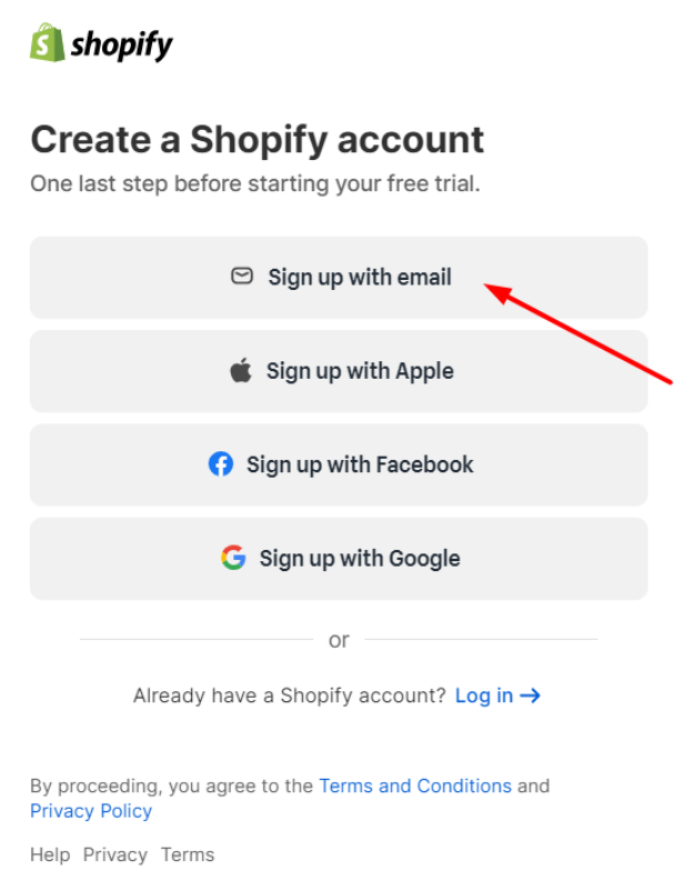 Create Your Shopify Account