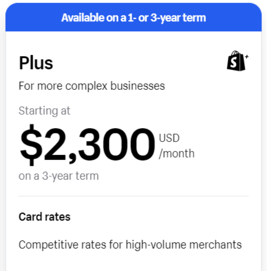 Shopify Plus Pricing
