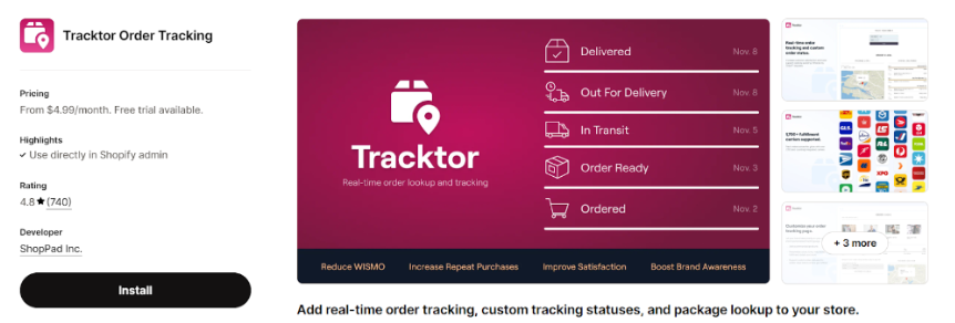 Tracktor - Order Tracking
