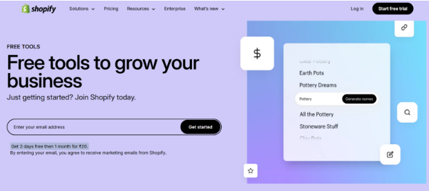 Shopify’s free business tools