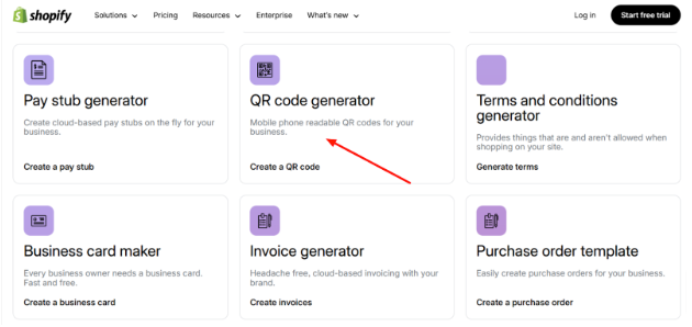 find the Shopify QR Code Generator